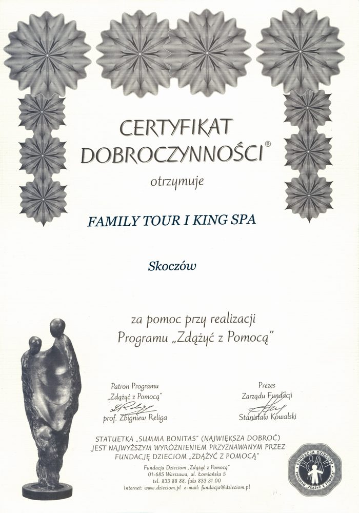 Certyfikat Dobroczynności