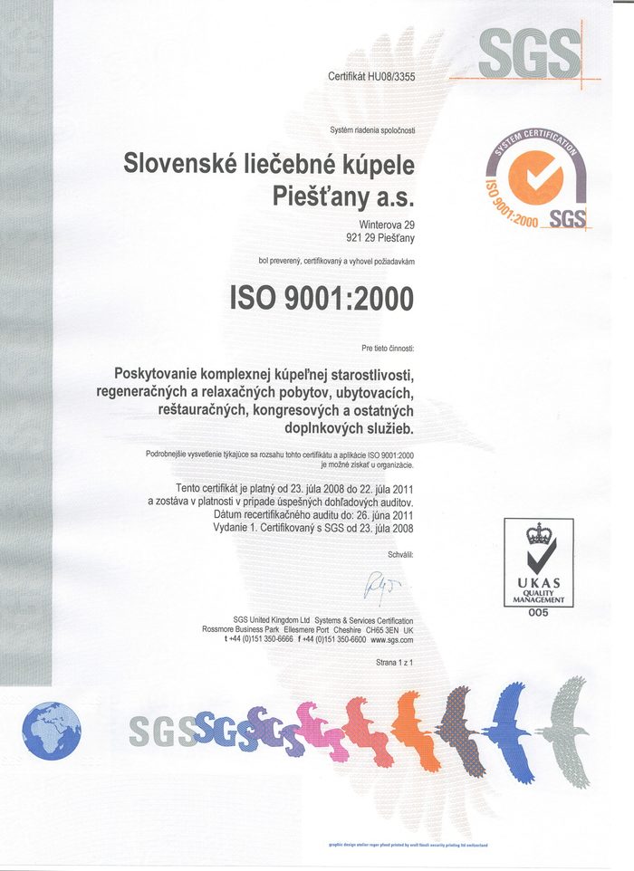 Słowackie uzdrowiska, podziękowanie